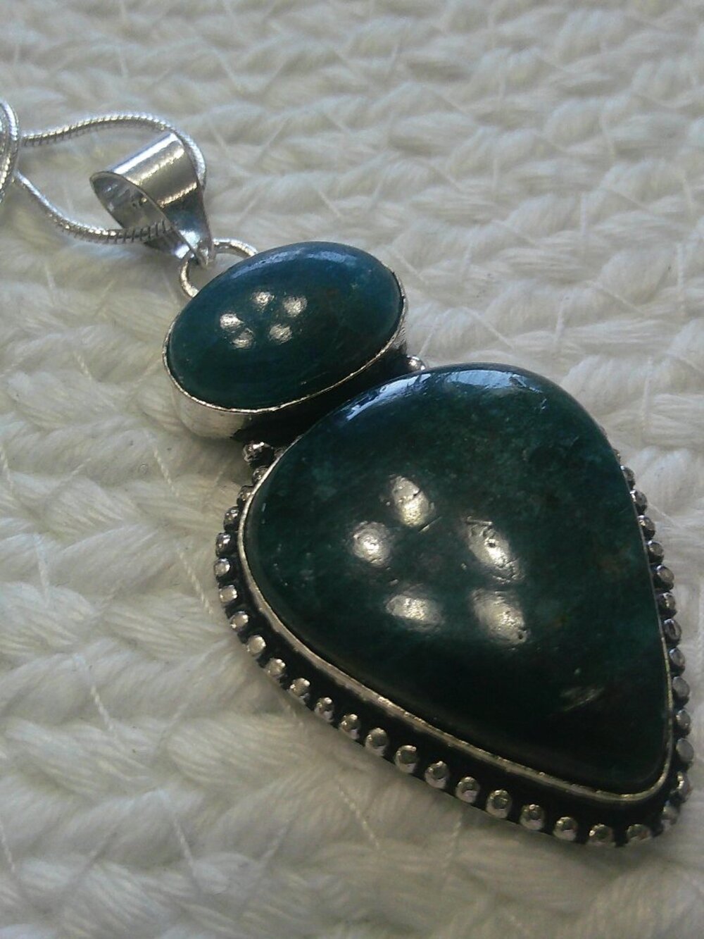 Gorgeous BLUE APATITE Handmade Sterling 925 Pendant/Chain #342F